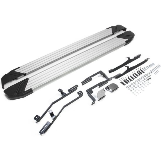 Пороги Hyundai Santa Fe III 12-18/Santa Fe Premium 15-16 Rival Silver