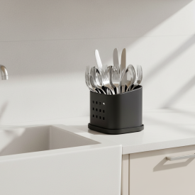 Подставка для губки настольная 11x8.5x8.5 см металл цвет черный