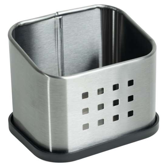 Подставка для губки настольная 11x8.5x8.5 см нержавеющая сталь цвет серый
