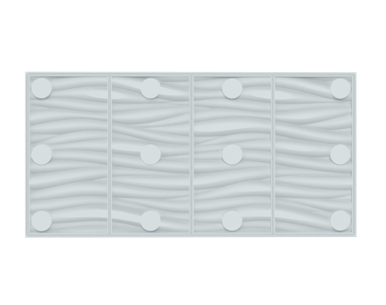 Стеновая панель 3D Dekohaus Aqua Люкс белая 90x45 см 2 шт.