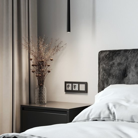 Рамка Werkel Slab трехместная черная софт (a062801)