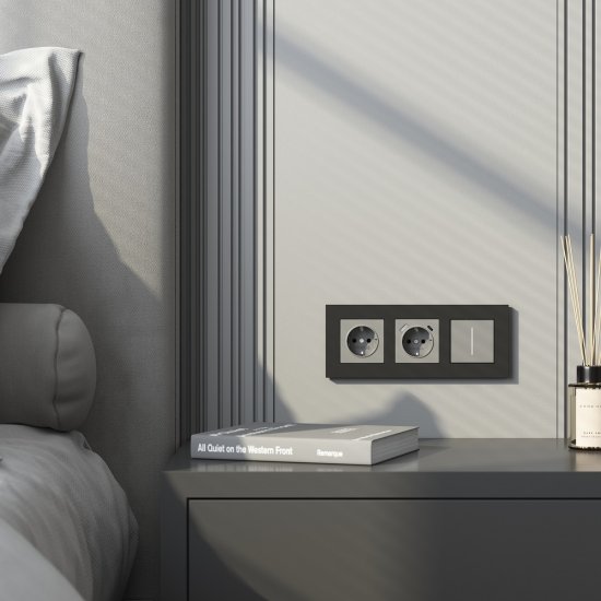 Рамка Werkel Slab трехместная черная софт (a062801)