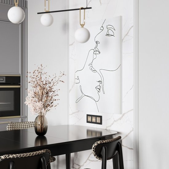 Рамка Werkel Slab трехместная черная софт (a062801)