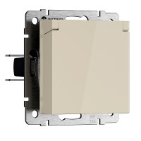 Розетка Werkel встраиваемая слоновая кость со шторками с крышкой (a069595)