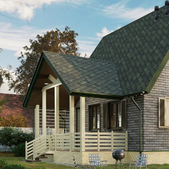 Черепица гибкая коньково-карнизная Docke PIE Eurasia зеленая 11/22 пог.м