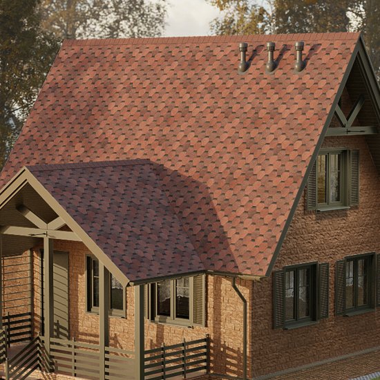 Черепица гибкая коньково-карнизная Docke PIE Eurasia красная 11/22 пог.м