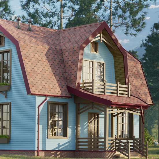 Черепица гибкая коньково-карнизная Docke PIE Eurasia красная 11/22 пог.м