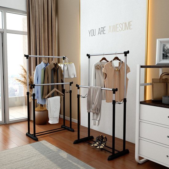 Вешалка напольная металлическая черный муар/хром лак Sheffilton SHT-WR4150