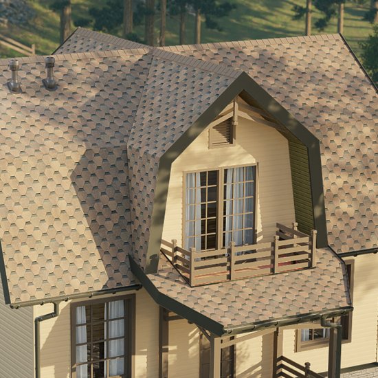 Черепица гибкая коньково-карнизная Docke PIE Eurasia коричневая 11/22 пог.м