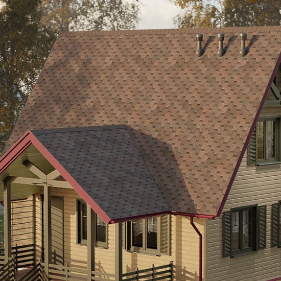 Черепица гибкая коньково-карнизная Docke PIE Eurasia коричневая 11/22 пог.м