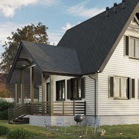 Черепица гибкая коньково-карнизная Docke PIE Eurasia серая 11/22 пог.м