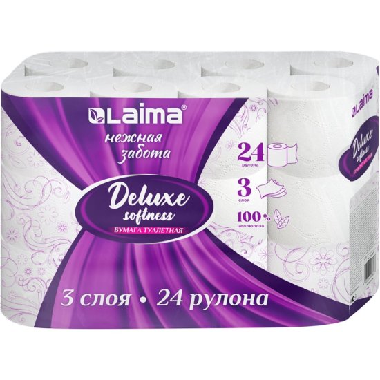 Бумага туалетная LAIMA Deluxe