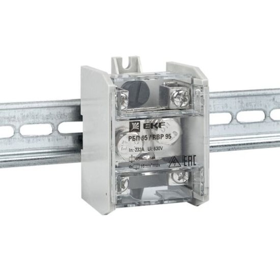 Блок распределительный проходной EKF PROxima на DIN-рейку и монтажную панель 55х80х81 мм 660 В IP20 100 А (RBP-95-100)