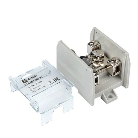 Блок распределительный проходной EKF PROxima на DIN-рейку и монтажную панель 55х80х81 мм 660 В IP20 100 А (RBP-95-100)