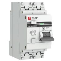 Автомат дифференциальный EKF PROxima АД-32 63А 1P+N тип AC 100 мА 4,5 кА (DA32-63-100-pro)