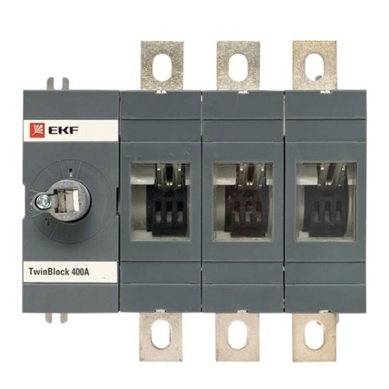 Выключатель-разъединитель EKF TwinBlock 3P 400А 400-690 В на монтажную плату (tb-s-400-3p)