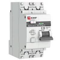 Автомат дифференциальный EKF PROxima АД-32 16А 10 мА 1P+N тип A 4,5 кА (DA32-16-10-a-pro)