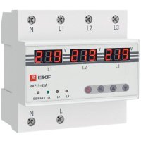 Реле выбора фаз EKF PROxima (RVF-3-63a) 230 В 63 А тип AC