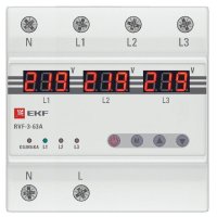 Реле выбора фаз EKF PROxima (RVF-3-63a) 230 В 63 А тип AC