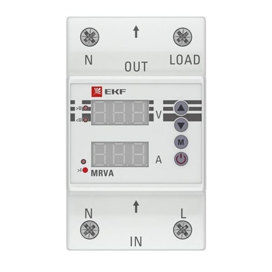 Реле напряжения и тока EKF PROxima MRVA (MRVA-50A) 230 В 50 А тип AC с дисплеем