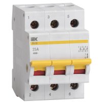 Выключатель нагрузки IEK Karat ВН-32 3P 25А 400 В на DIN-рейку (MNV10-3-025)
