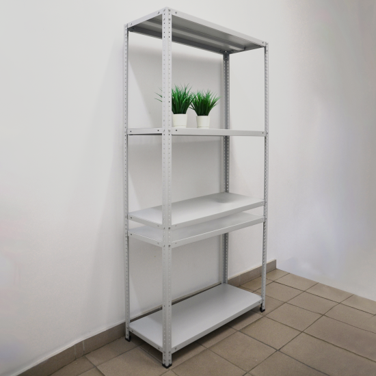 Стеллаж металлический 5 полок 200x100x50 см цвет серый нагрузка на полку 100 кг