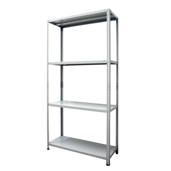 Стеллаж металлический 4 полки 180x80x30 см цвет серый нагрузка на полку 100 кг