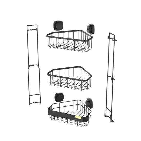 Полка для душа Iddis Soul LM003WC3Bi44 угловая 3 яруса цвет черный