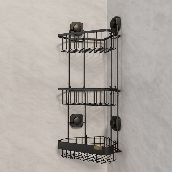 Полка для душа Iddis Soul LM003WC3Bi44 угловая 3 яруса цвет черный