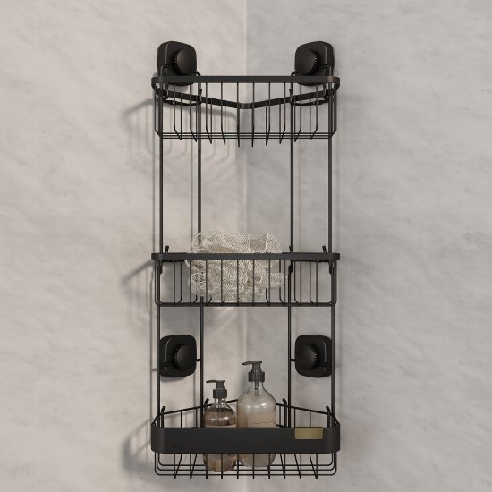 Полка для душа Iddis Soul LM003WC3Bi44 угловая 3 яруса цвет черный