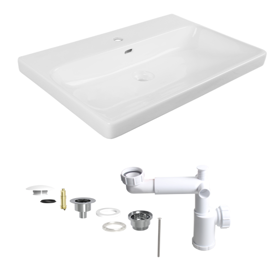 Раковина мебельная KONSENSA Teano 76 см сифон в комплекте