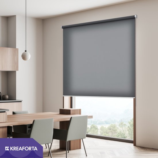 Штора рулонная KREAFORTA Amur 140x230 см темно-серая