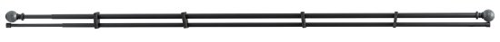 Настенный карниз раздвижной двухрядный HB-CR002 160-300 см металл цвет черно-серый