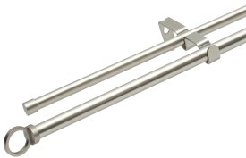 Карниз для штор раздвижной двухрядный HB-CR009 160-300 см сталь цвет черный/сталь