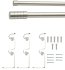 Карниз для штор раздвижной двухрядный HB-CR010 160-300 см сталь цвет черный/сталь
