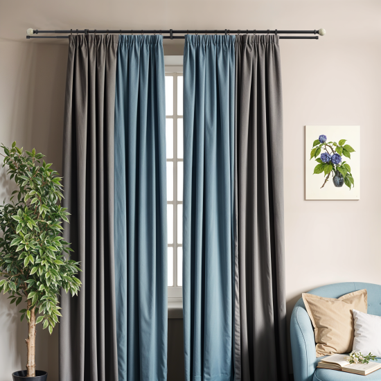 Настенный карниз раздвижной двухрядный HB-CR001 d13/16 мм 160-300 см металл цвет черно-бежевый