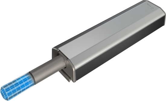 Скрытый механизм открывания Titus Push Latch 80 мм пластик цвет серебро