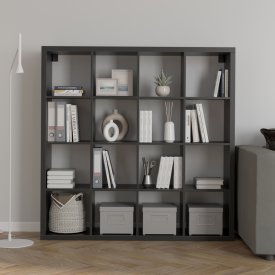 Стеллаж Тамбурат 16 секций KONSENSA 143.7x143.7x31.7 см ЛДСП цвет черный