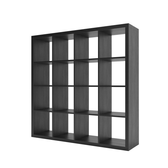 Стеллаж Руан 16 секций KONSENSA 143.7x143.7x31.7 см ЛДСП цвет черный