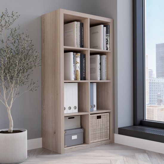 Стеллаж Руан 8 секций KONSENSA 74.8x143.7x31.7 см ЛДСП цвет дуб