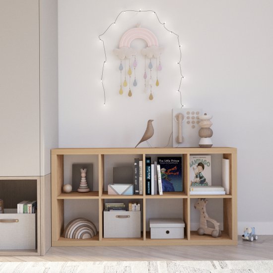 Стеллаж Руан 8 секций KONSENSA 74.8x143.7x31.7 см ЛДСП цвет дуб