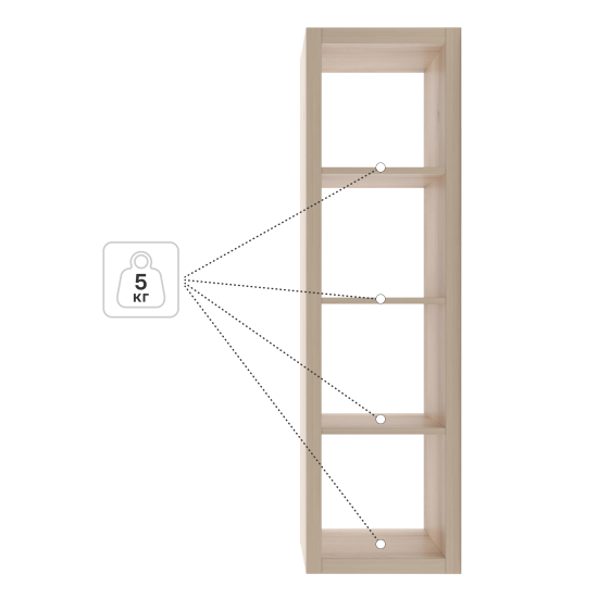 Стеллаж Тамбурат 4 секции KONSENSA 40.4x143.7x31.7 см ЛДСП цвет дуб