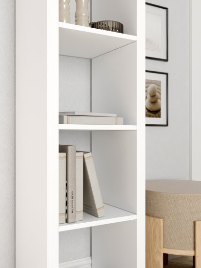 Стеллаж Руан 4 секции KONSENSA 40.4x143.7x31.7 см ЛДСП цвет белый