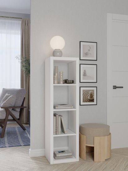 Стеллаж Руан 4 секции KONSENSA 40.4x143.7x31.7 см ЛДСП цвет белый