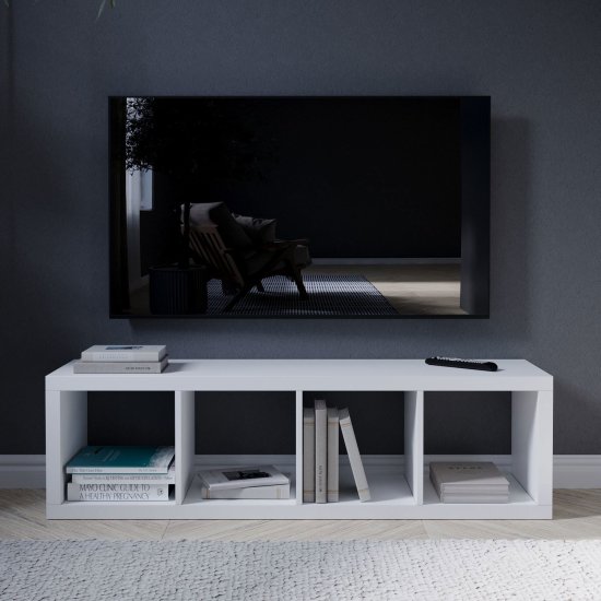 Стеллаж Тамбурат 4 секции KONSENSA 40.4x143.7x31.7 см ЛДСП цвет белый