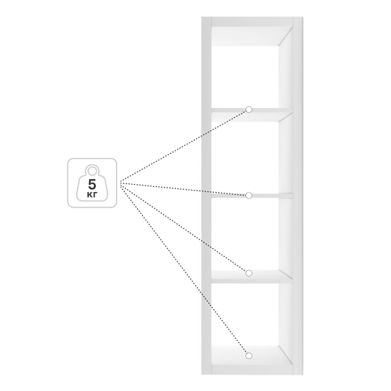 Стеллаж Тамбурат 4 секции KONSENSA 40.4x143.7x31.7 см ЛДСП цвет белый