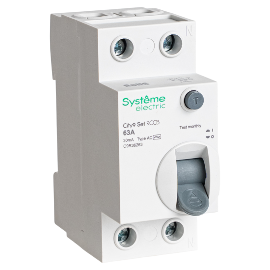 УЗО Systeme Electric City9 Set 2P 63 А 30мА 6кА AC C9R36263