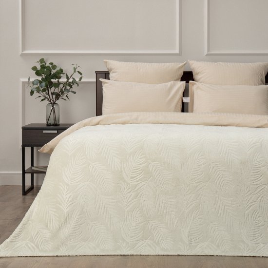 Плед Листья 150x200 см полиэстер цвет шампань