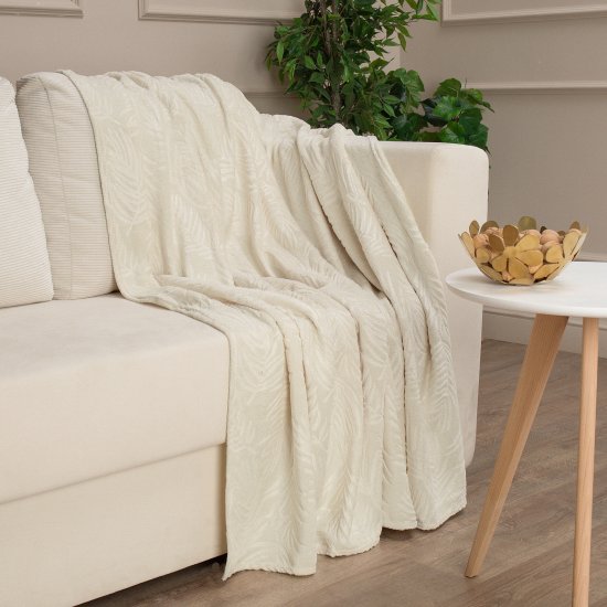 Плед Листья 150x200 см полиэстер цвет шампань