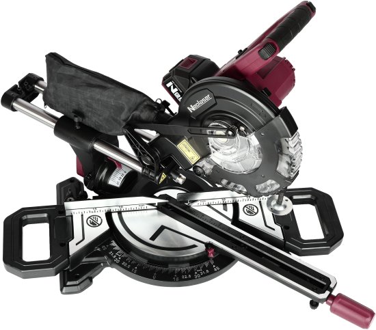 Пила торцовочная аккумуляторная Neolaser NMS-210-S, 20 В Li-ion 4 Ач, 210 мм